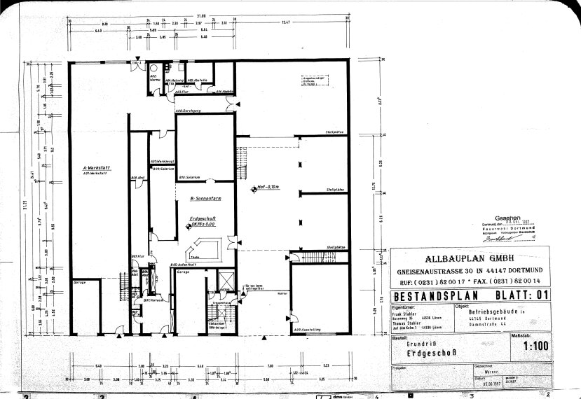Lageplan Bemaßte Grundriss